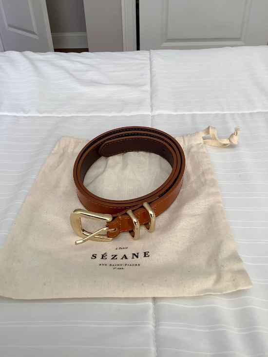 Sezane Livie Belt Polished Camel, Size 75 NWOT main image 6